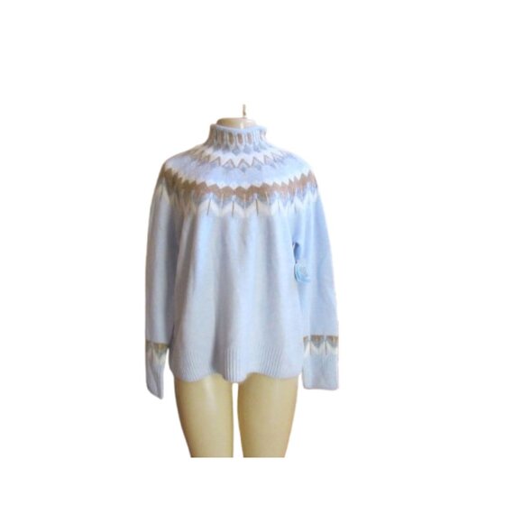New w Tags, Cece Women's Light Blue Mock Sweater Medium Neck